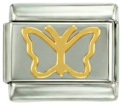 Butterfly in Gold, on Silver