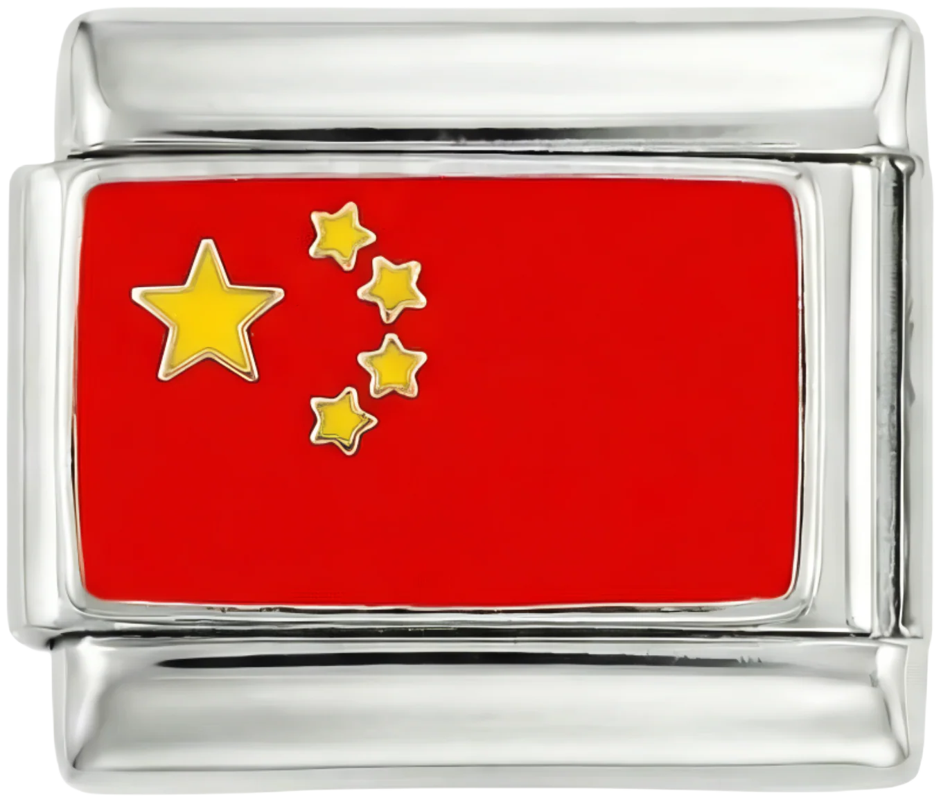 China Flag, on Silver