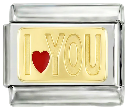 Gold Plate, I Love You in Gold on Silver