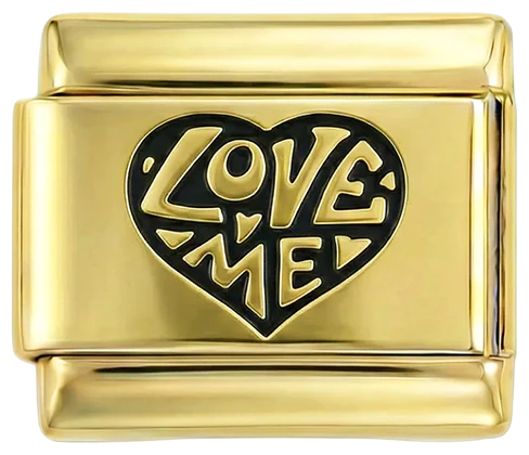 Love Me in Black Heart on Gold